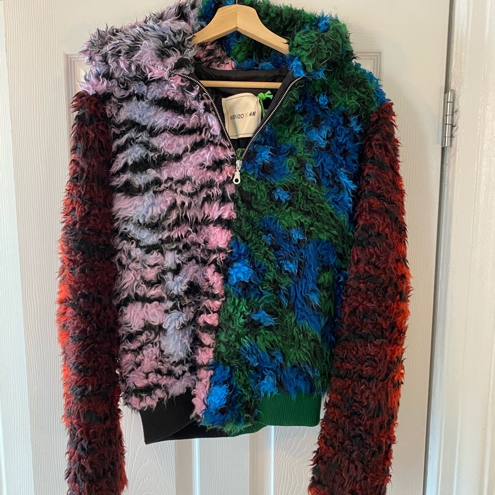 Kenzo x HM - NEW w/ tags - Rainbow Faux Fur Bomber